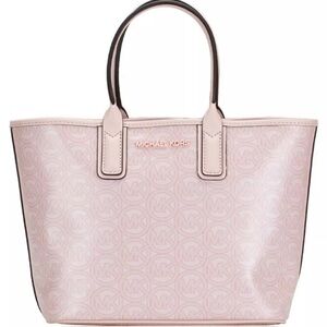 NWT Michael Kors Jodie Small Logo Jacquard Tote Bag In Powder Blush